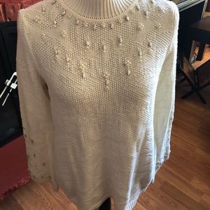 Chico’s off white beautiful bling sweater